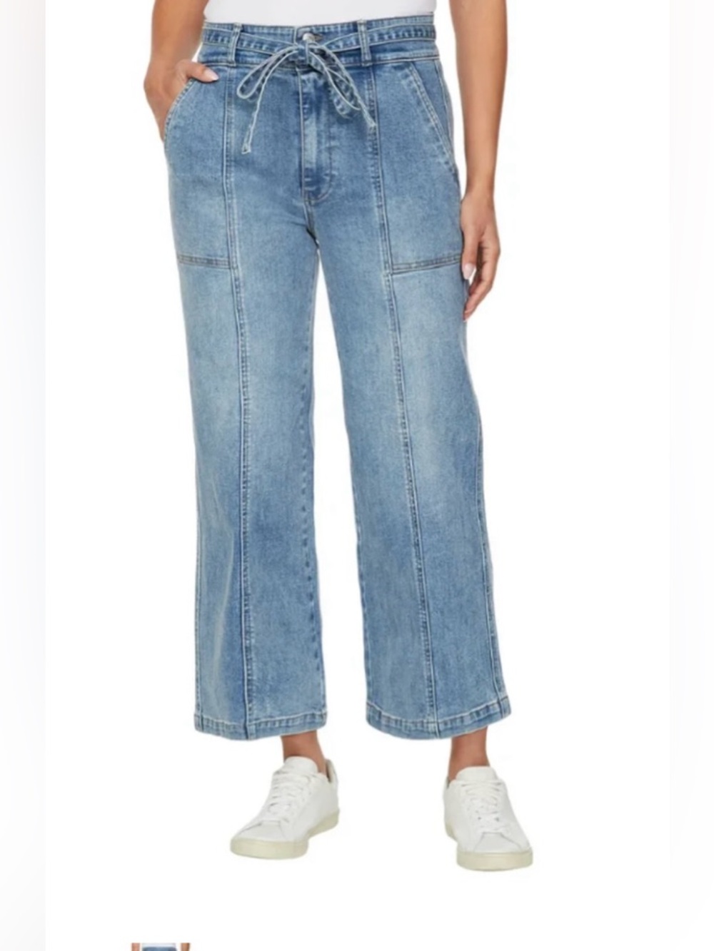 Hudson Wide Leg Belted Jeans